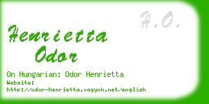 henrietta odor business card